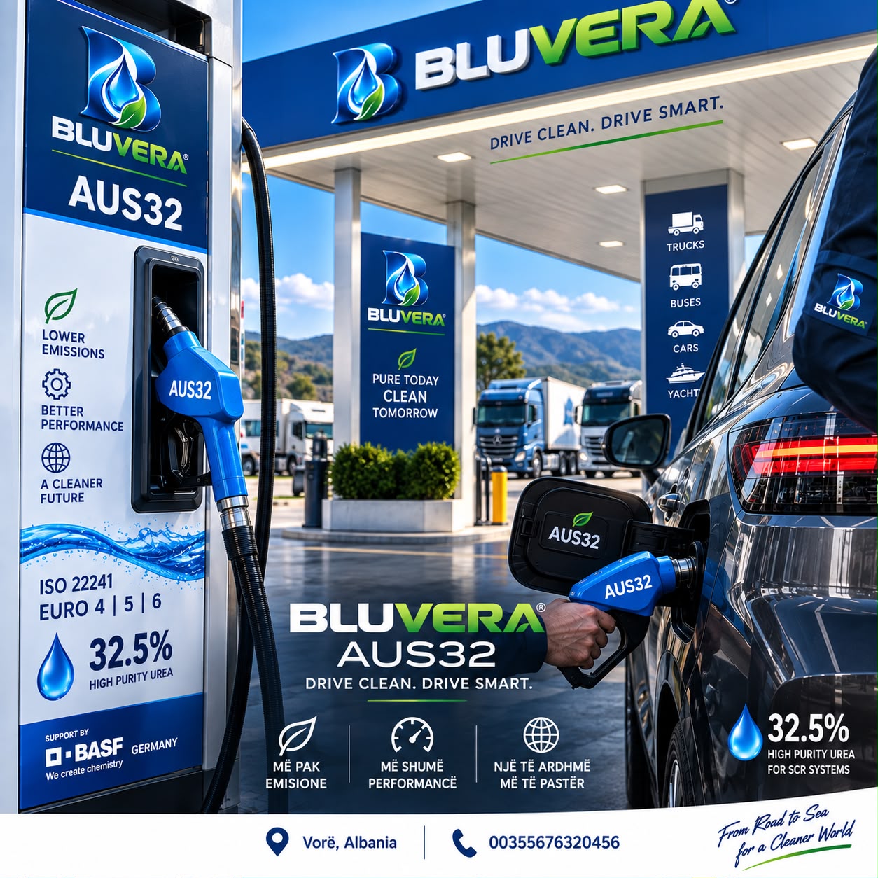 BluVera AUS32 forecourt and pump, Vorë